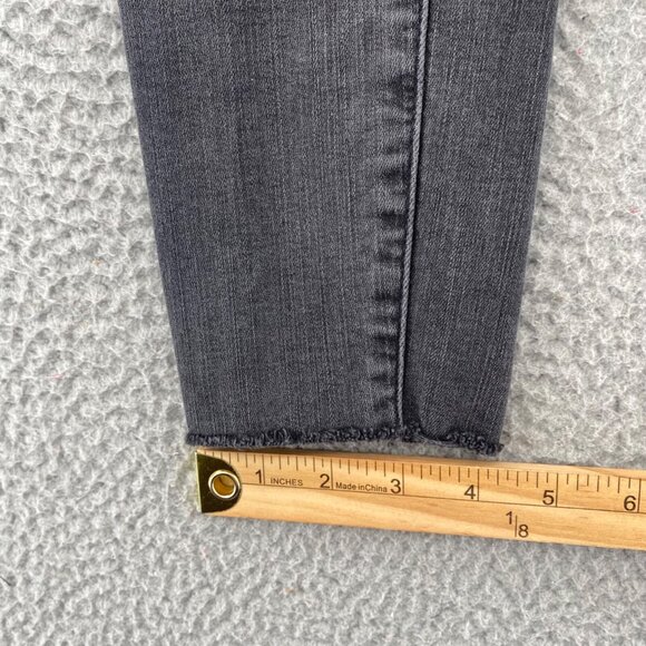 Madewell Jeans Womens 26 Gray 9" Mid Rise Skinny Distressed Stretch Frayed Hem - Picture 10 of 12